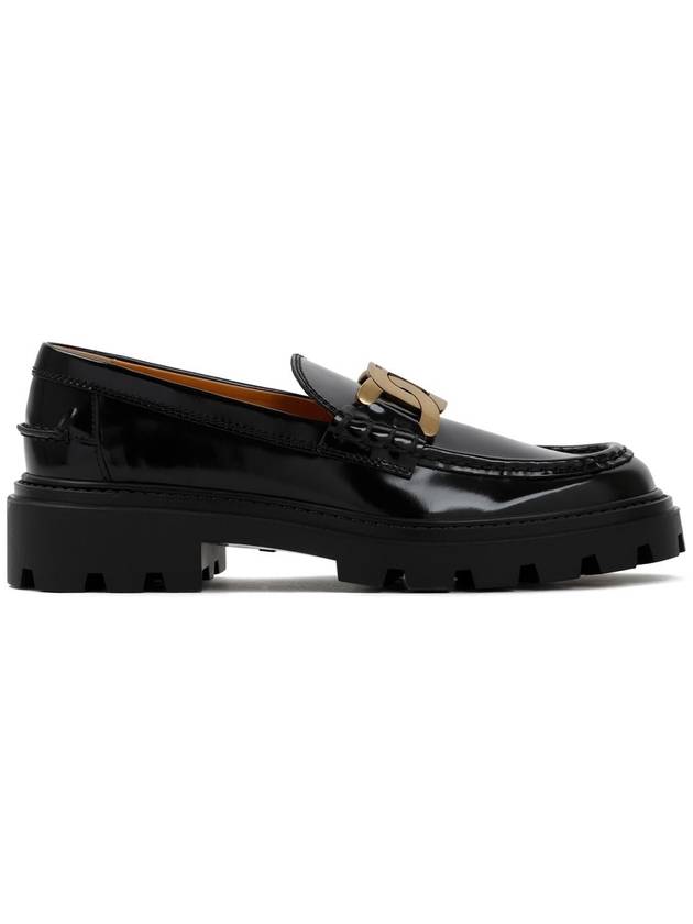 Women's Kate Metal Chain Leather Loafers Black - TOD'S - BALAAN 2