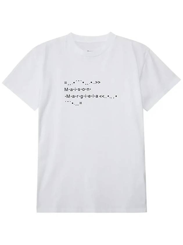 Women's Emoji Logo Font Generator Short Sleeve T-Shirt White - MAISON MARGIELA - BALAAN 6