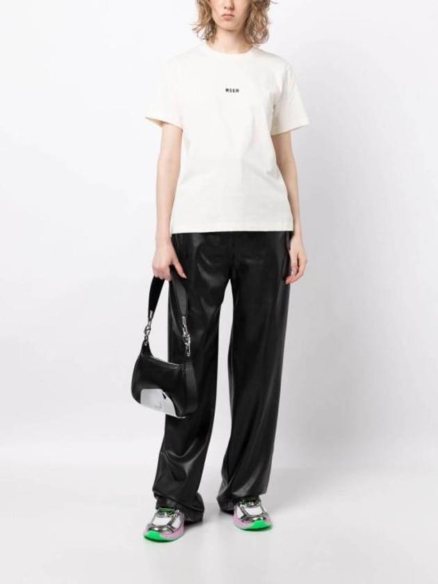 Micro Logo Short Sleeve T-Shirt Ivory - MSGM - BALAAN 3