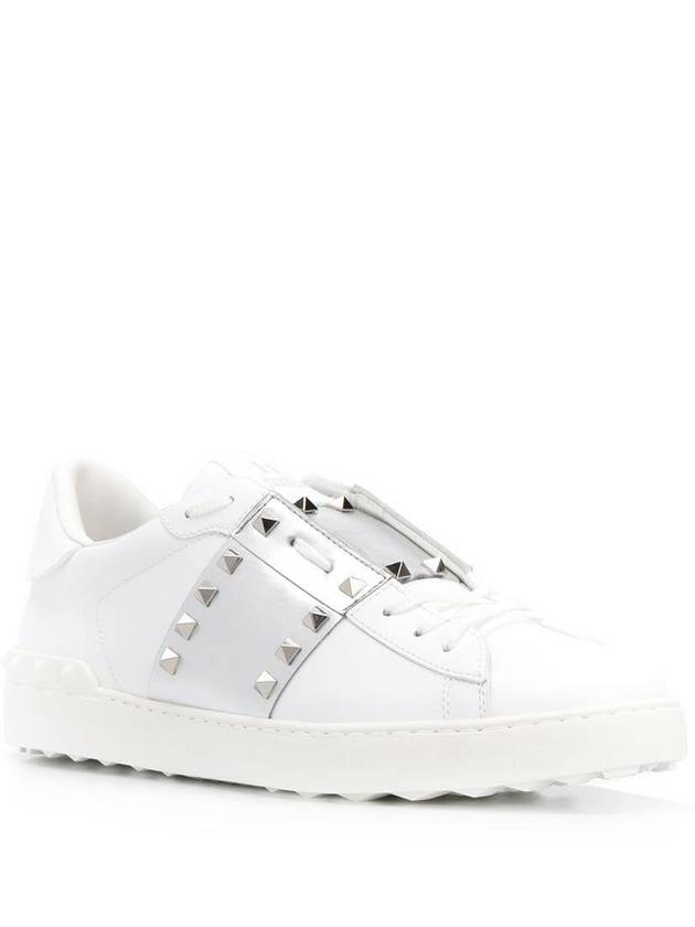 Men's Rockstud Untitled Low Top Sneakers White Silver - VALENTINO - BALAAN 4