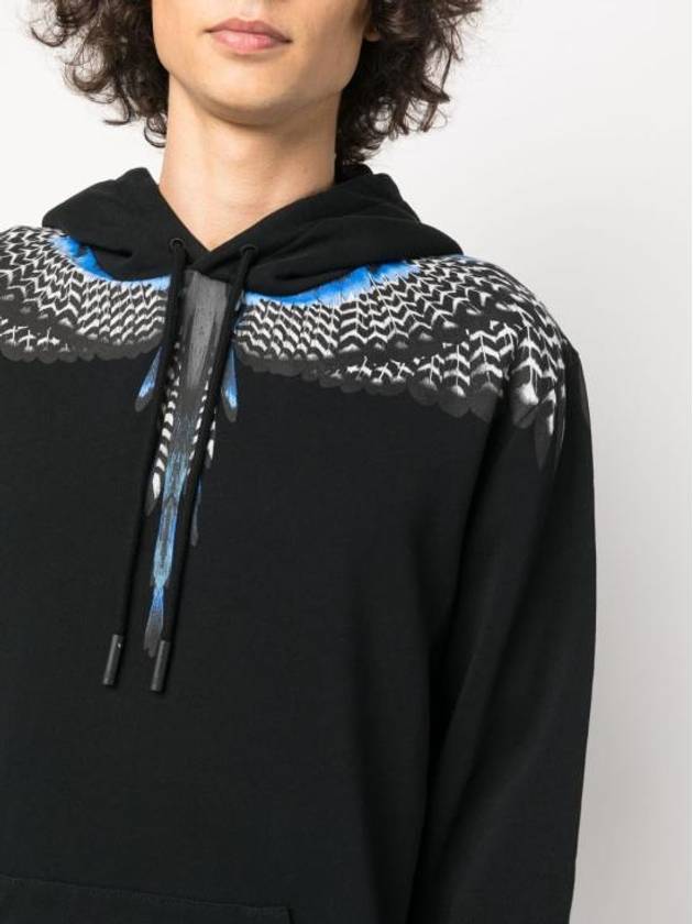 Grizzly Wings Regular Hoodie Black - MARCELO BURLON - BALAAN 3