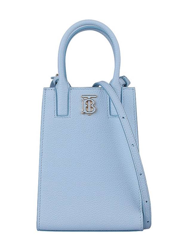 Micro Grainy Leather Francis Tote Bag Pale Blue - BURBERRY - BALAAN 2