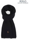 Pony embroidery knit wool muffler black - POLO RALPH LAUREN - BALAAN 1