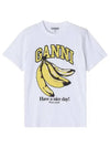 Basic Jersey Banana Relaxed Short Sleeve T-Shirt White - GANNI - BALAAN 2