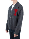 De Coeur Logo Wool Cardigan Grey - AMI - BALAAN 5