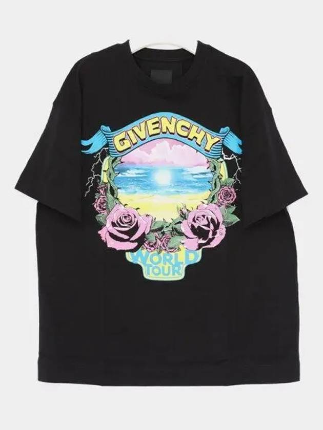 World Tour Cotton Short Sleeve T-Shirt Black - GIVENCHY - BALAAN 2