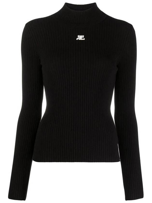 Mockneck Rib Knit Top Black - COURREGES - BALAAN 2