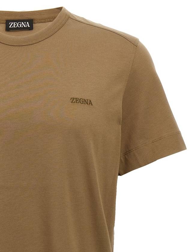 Zegna Logo Embroidery T-Shirt - ERMENEGILDO ZEGNA - BALAAN 3