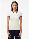 French Made Slim Fit Pique Short Sleeve T-Shirt White - LACOSTE - BALAAN 2