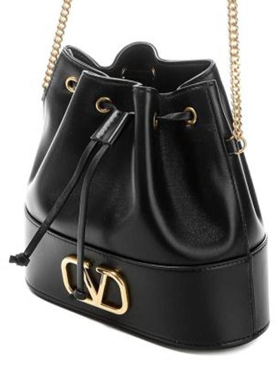 V Logo Chain Bucket Bag Black - VALENTINO - BALAAN 2