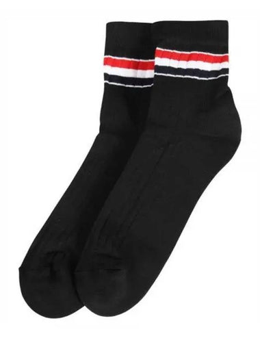 Three Stripes Ankle Socks Black White MAS150A Y3022 - THOM BROWNE - BALAAN 1