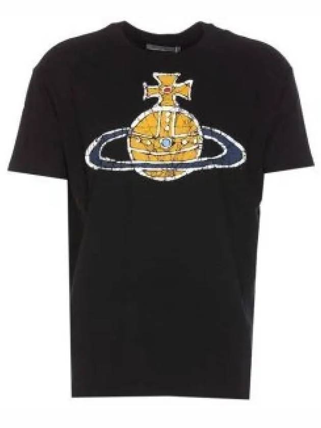 Women's Print Logo Short Sleeve T-Shirt Black - VIVIENNE WESTWOOD - BALAAN 2