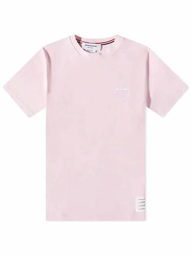 Midweight Jersey Anchor Short Sleeve T-Shirt Pink - THOM BROWNE - BALAAN 3