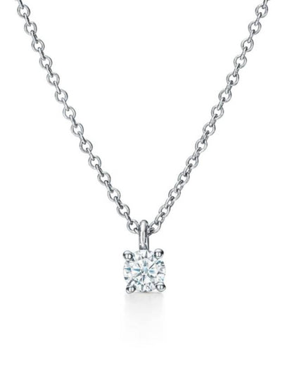 Women's Solitaire Diamond Pendant Necklace Silver - TIFFANY & CO. - BALAAN 2