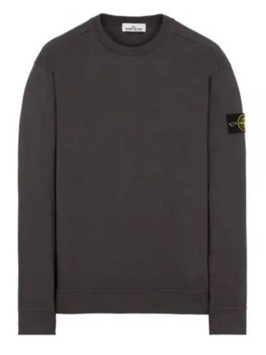 Men's Wappen Patch Crew Neck Sweatshirt Charcoal - STONE ISLAND - BALAAN 2