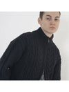 Heavy Cable High Neck Knit Zip up Black - CHANCE'S NOI - BALAAN 7