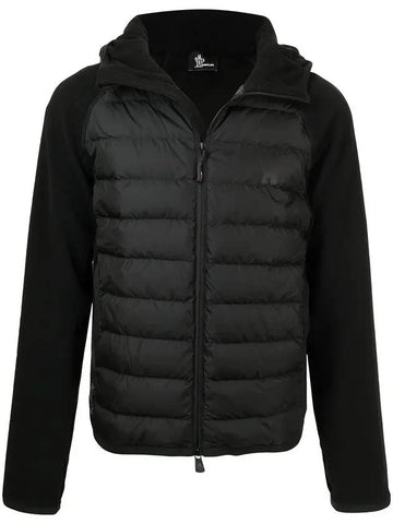 Grenoble Padded Mix Hooded Zip-Up Black - MONCLER - BALAAN 1