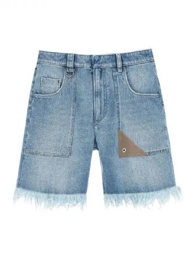 Fringe hem denim shorts 271793 - FENDI - BALAAN 1