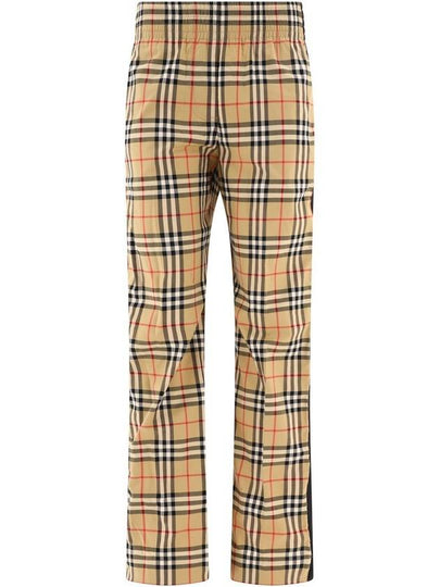 Organic Cotton Check Straight Pants Beige - BURBERRY - BALAAN 2