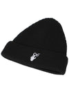 Embroidery Hand Logo Beanie Black - OFF WHITE - BALAAN 2