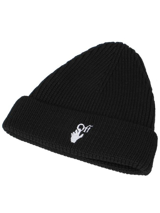 Hand Off Logo Wool Beanie Black - OFF WHITE - BALAAN 2