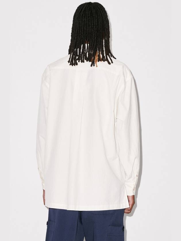 Men's Boke Flower Crest Oversized Long Sleeve Shirt Ivory - KENZO - BALAAN 5