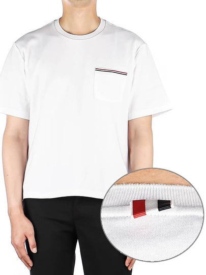 Cotton Oversized Pocket Short Sleeve T-Shirt White - THOM BROWNE - BALAAN 2