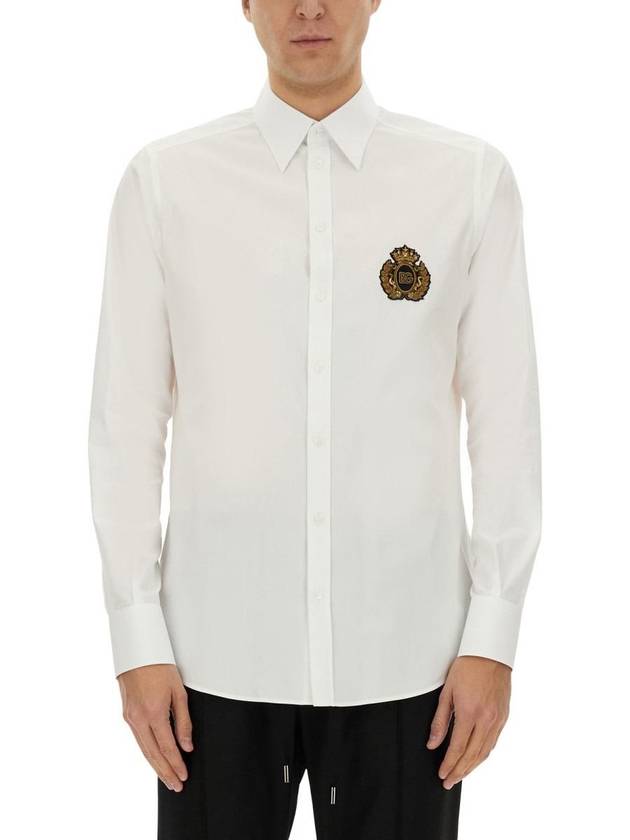 Dolce & Gabbana Shirt With Heraldic Patch - DOLCE&GABBANA - BALAAN 1