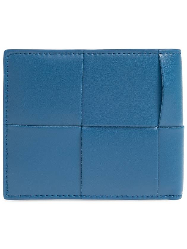 Intrecciato Cassette Half Wallet Blue - BOTTEGA VENETA - BALAAN 4