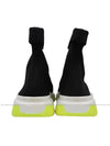 Speed ​​Cuffed Logo High Top Sneakers Neon Yellow Black - BALENCIAGA - BALAAN 5