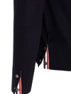 Men's Sustainable Classic Diagonal Wool Cardigan Navy - THOM BROWNE - BALAAN 4