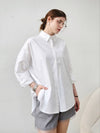Hem unbalanced natural washing white shirt - PRETONE - BALAAN 6