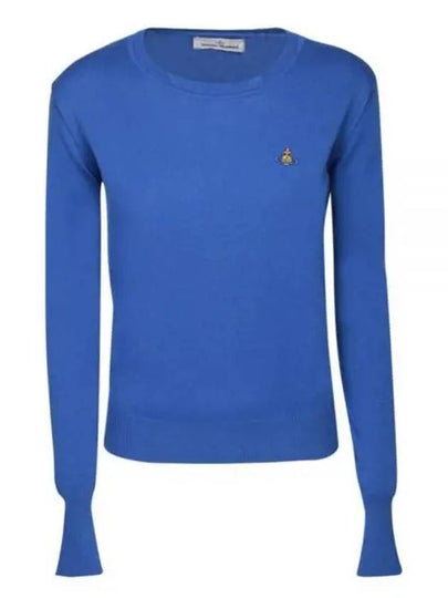 ORB Embroid Logo Knit Top Blue - VIVIENNE WESTWOOD - BALAAN 2