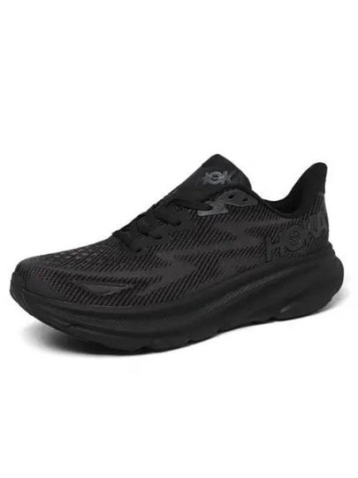 Clifton 9 Wide Low Top Sneakers Black - HOKA ONE ONE - BALAAN 2