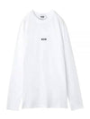 Micro Logo Print Long Sleeve T-Shirt White - MSGM - BALAAN 2