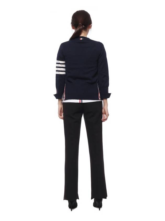 4-Bar V-Neck Cashmere Cardigan Navy - THOM BROWNE - BALAAN 6