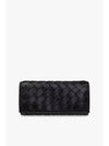 Intrecciato Flap Long Wallet Black - BOTTEGA VENETA - BALAAN 1