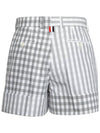 Gingham Check Double Face Poplin Shorts Medium Grey - THOM BROWNE - BALAAN 3