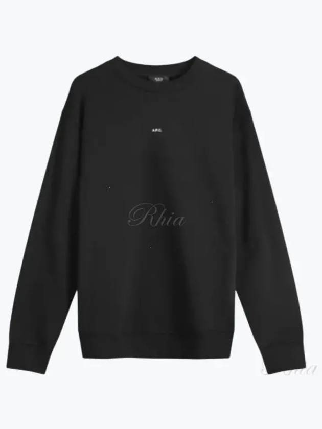 Boxy Micro Logo Sweatshirt Black - A.P.C. - BALAAN 2