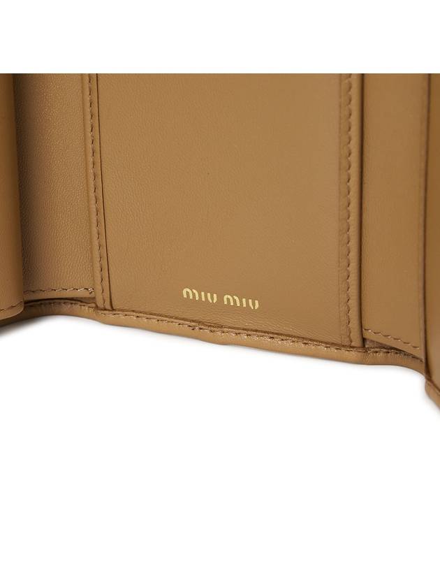 Matelasse Logo Nappa Leather Half Wallet Caramel - MIU MIU - BALAAN 6