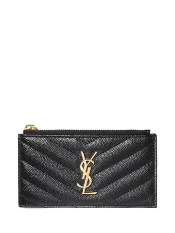 Monogram Zipper Card Wallet - SAINT LAURENT - BALAAN 1