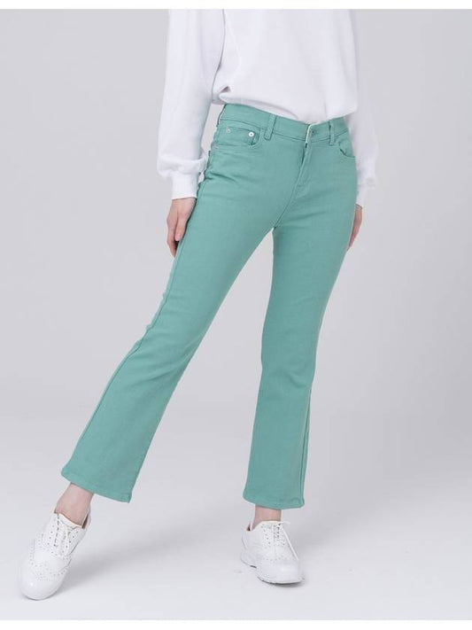 Waist Banding Cotton Span 8-quarter Semi Boot Cut Mint Green Pants DO3242PT66 2 - DOYOUKNOWMC GOLF WEAR - BALAAN 2