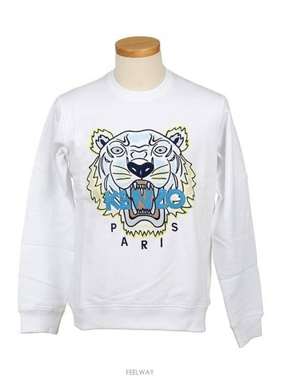 5SW001 4XA 01 Tyker embroidery white sweatshirt - KENZO - BALAAN 2