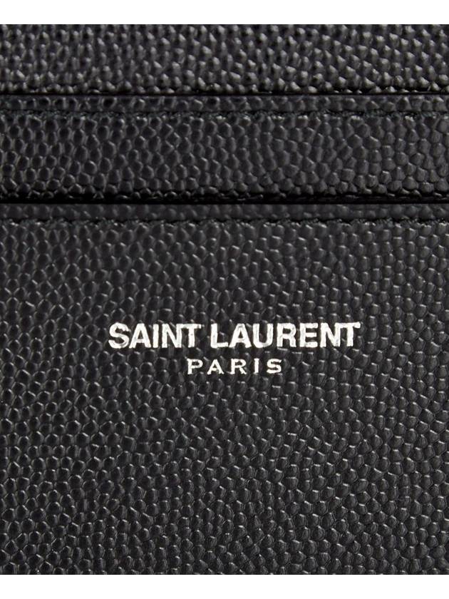 Embossed Leather Card Wallet Black - SAINT LAURENT - BALAAN 5