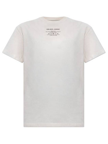 Black Lettering Cotton Short Sleeve T-Shirt White - GOLDEN GOOSE - BALAAN 1