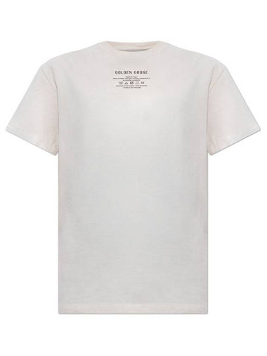 Black Lettering Cotton Short Sleeve T-Shirt White - GOLDEN GOOSE - BALAAN 1