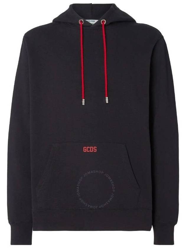 Logo Drawstring Hoodie Black - GCDS - BALAAN 2