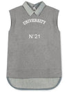 Number 21 Women's Logo Denim Collar Gray Tank Top E091 4171 8939 - Nº 21 - BALAAN 3