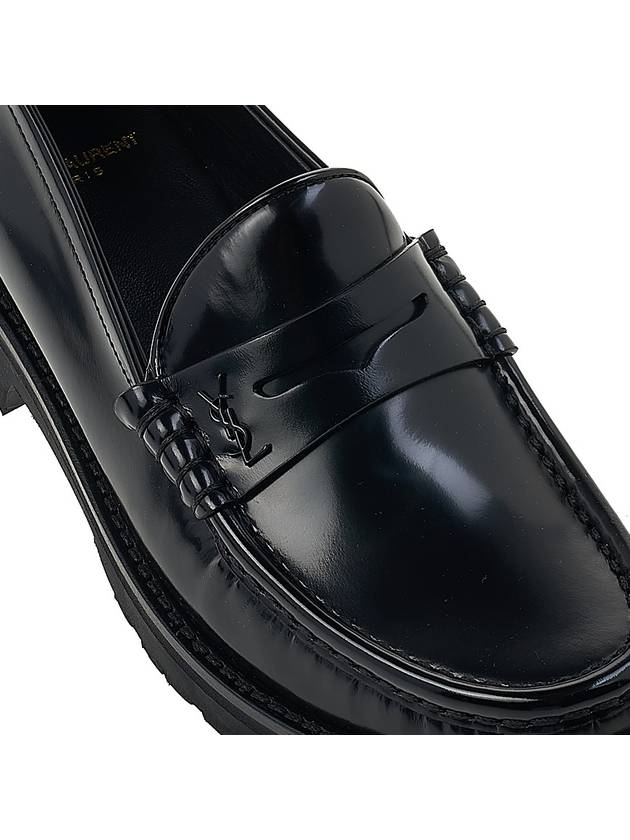 Monogram Leather Loafers Black - SAINT LAURENT - BALAAN 9