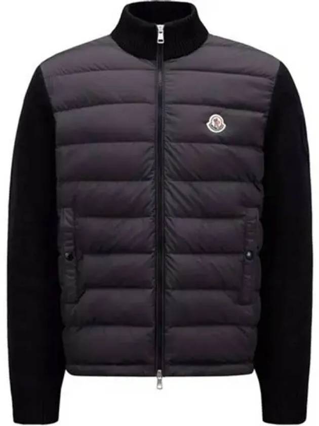 Padded Cotton Zip-Up Cardigan Black - MONCLER - BALAAN 2